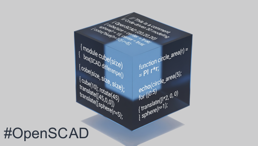 3dモデリング,コードからモデリングを行うことができるオープンソースCADのOpenSCAD用キューブ。