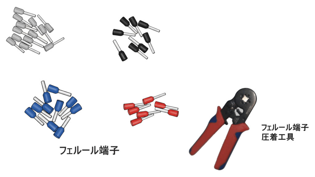 フェルール端子と圧着クランプ