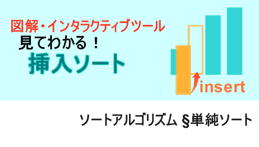 挿入ソートをインタラクティブなツールも駆使しながら初心者・初学者向けにわかりやすく紹介します。