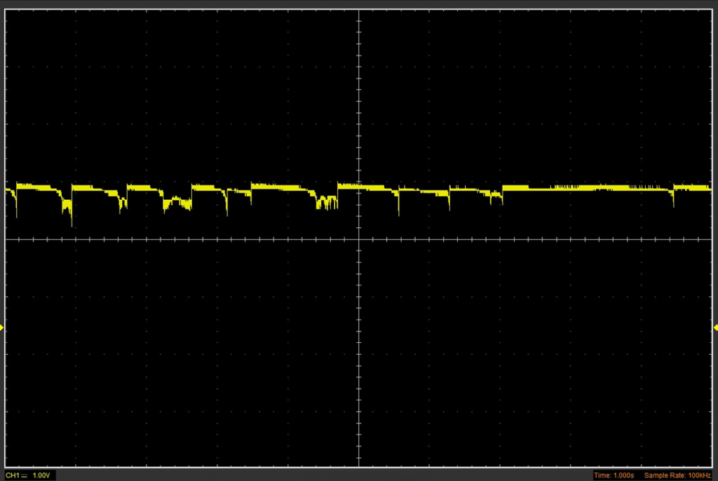 CR遅延回路_シュミットトリガ_100ohm_chattling