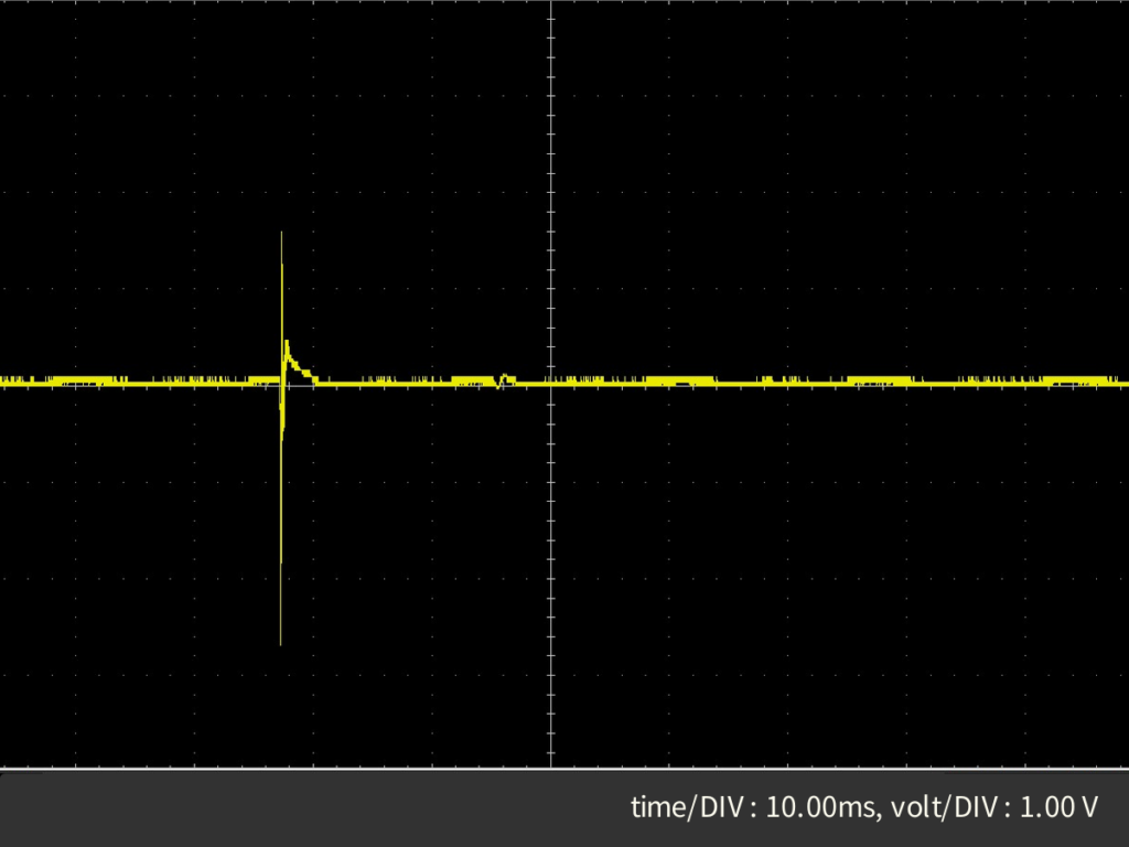 ロッシェル塩の圧電効果電圧波形