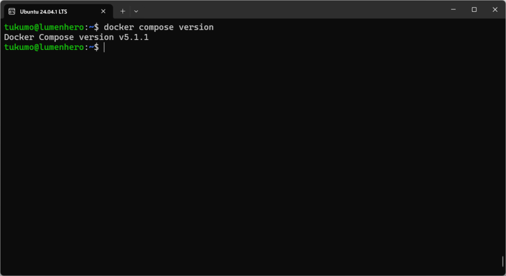 正常にインストールできていればバージョンが表示される