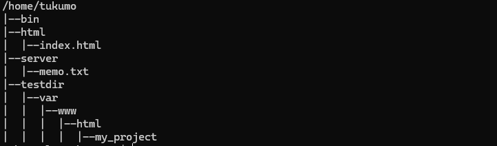 treeコマンドの代替案その２ 隠しファイルやフォルダ抜き