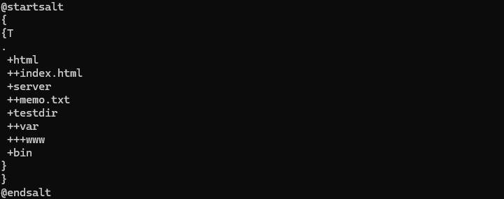 plantuml形式で出力