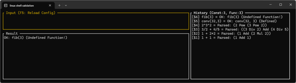 定義はできているが、中身のパースができていない fib関数のパース失敗