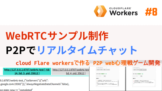 CloudFlareを用いてWebRTCでリアルタイムチャット実装、P2Pの接続デモンストレーション