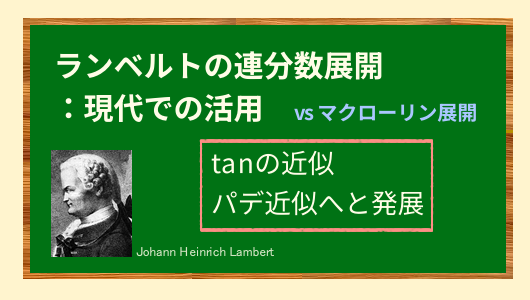 ランベルトの連分数展開がどのように現代で活用されているのか？
