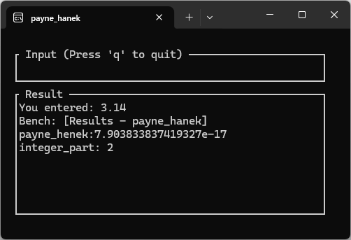 Payne-Hanek-mothodで疑似pi(3.14)で割ったときの余りを計算した結果