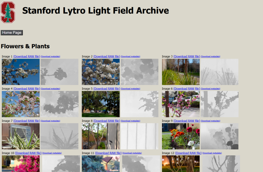 Stanford大学のLytro Light Field Archive