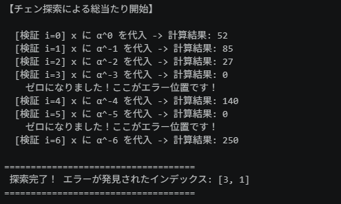チェン探索の結果
