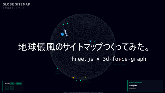 地球儀風のサイトマップ作ってみた記事